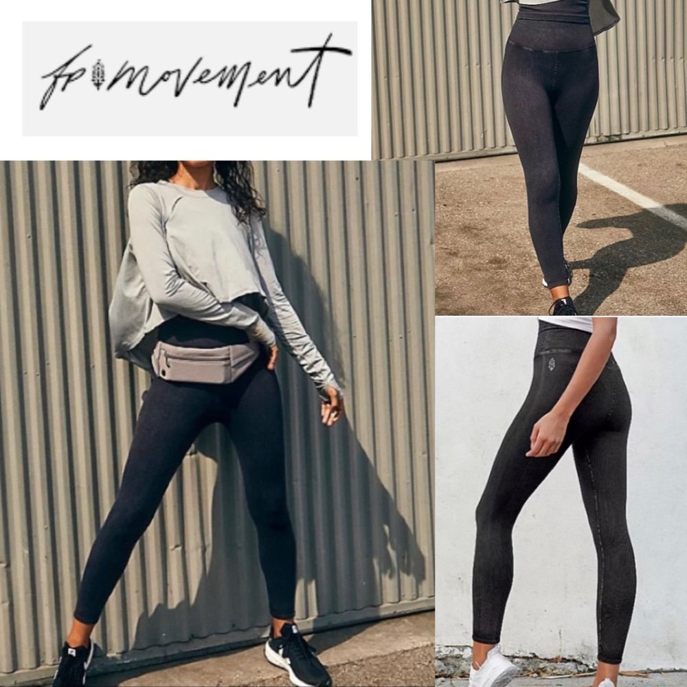 NEW! Free People Happiness Runs Ultra High Rise Leggings - Vintage Black - XS/S